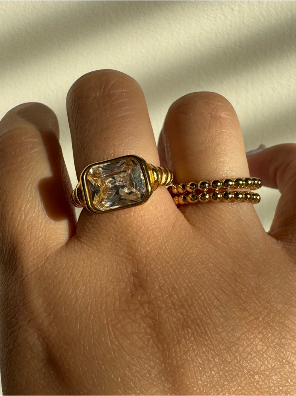 SET OF 3 Fun Gold Plated Ring Bundle Sizes 6.25-6.75